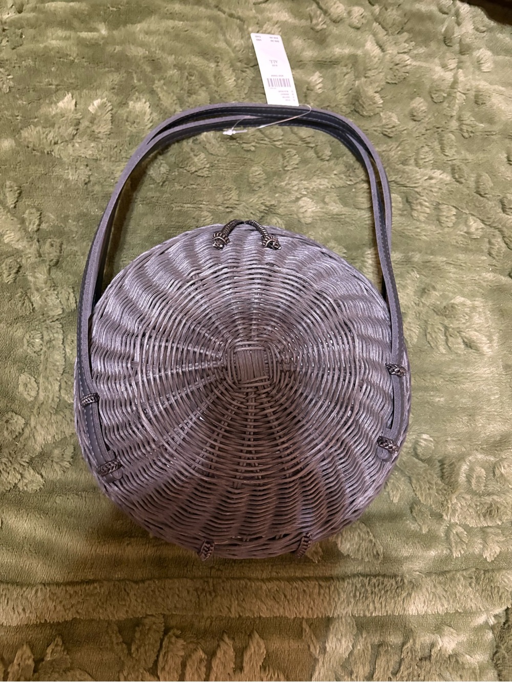 Anthropologie Round Rattan / Wicker Crossbody Bag